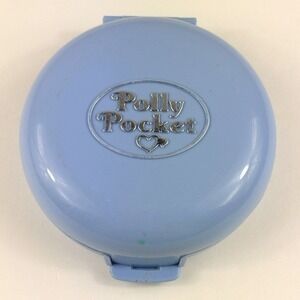 intage 1989 Polly Pocket Polly's Ice Skating Day Ice Skating Party Blue 4"